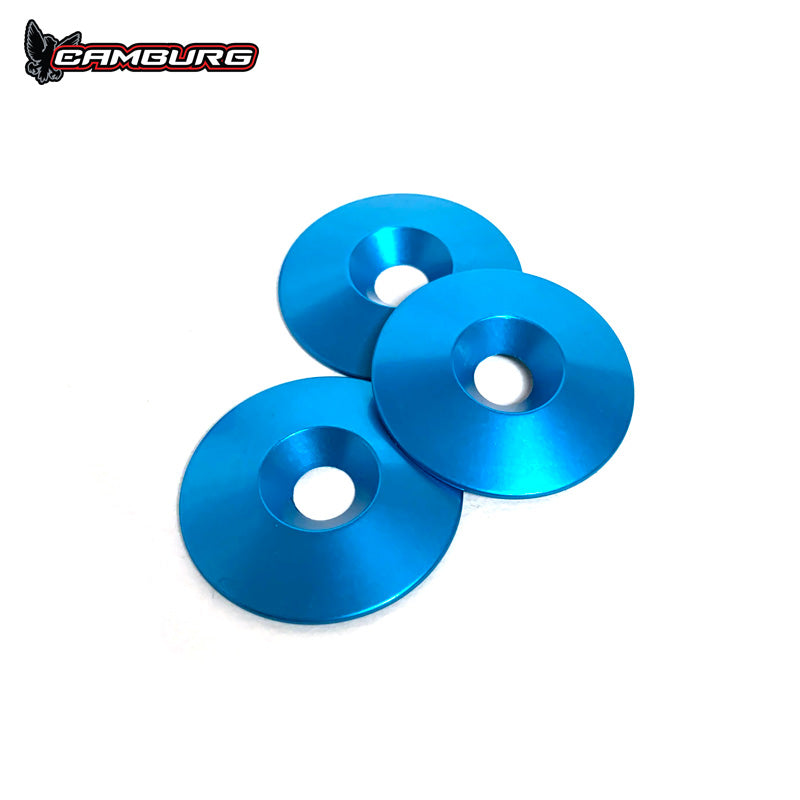 Camburg Engineering Blue Fender Washer (10 Pack) (Aluminum Washer, Bolt, Body Clip, 1/8" Tab) CAM-040142