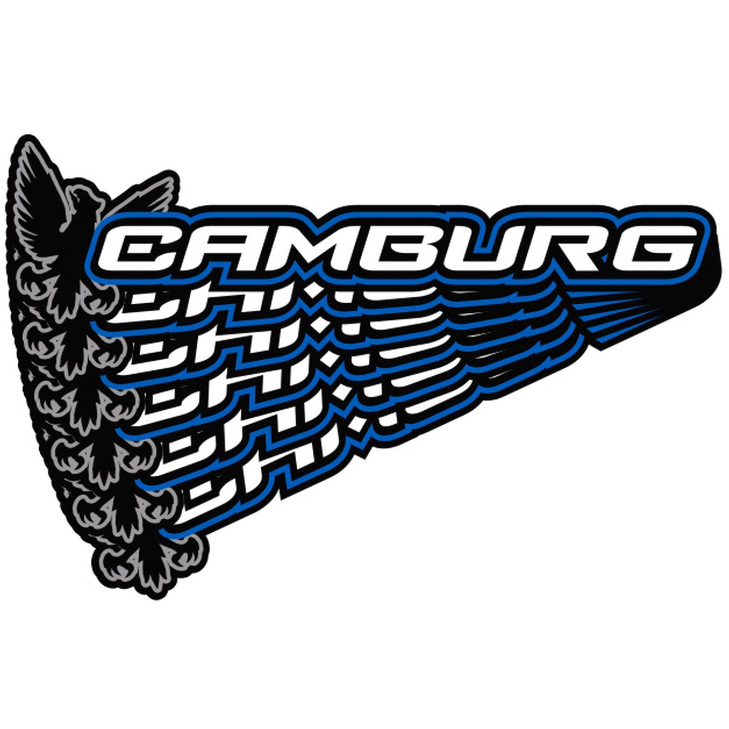 Camburg Engineering Decals — "King" Blue 6-Pack