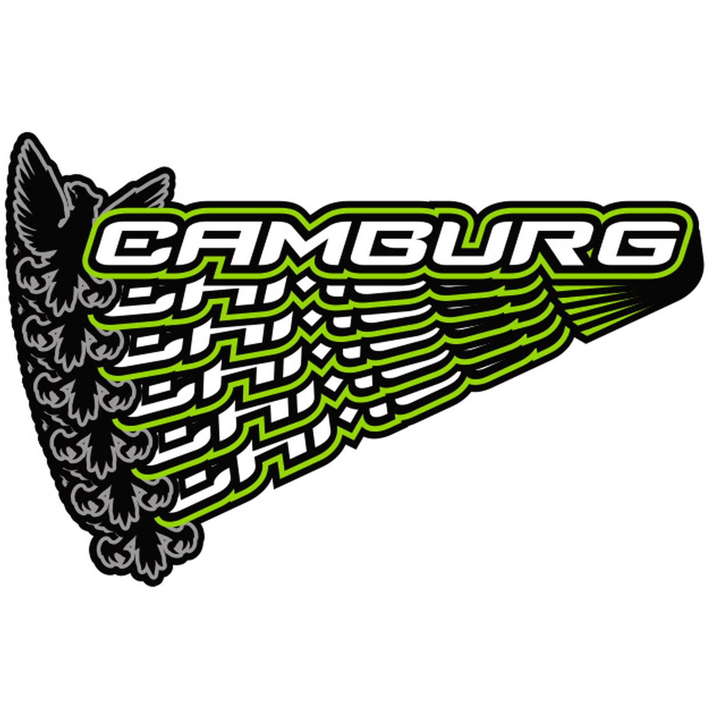 Camburg Engineering Decals — "Monster" Green 6-Pack