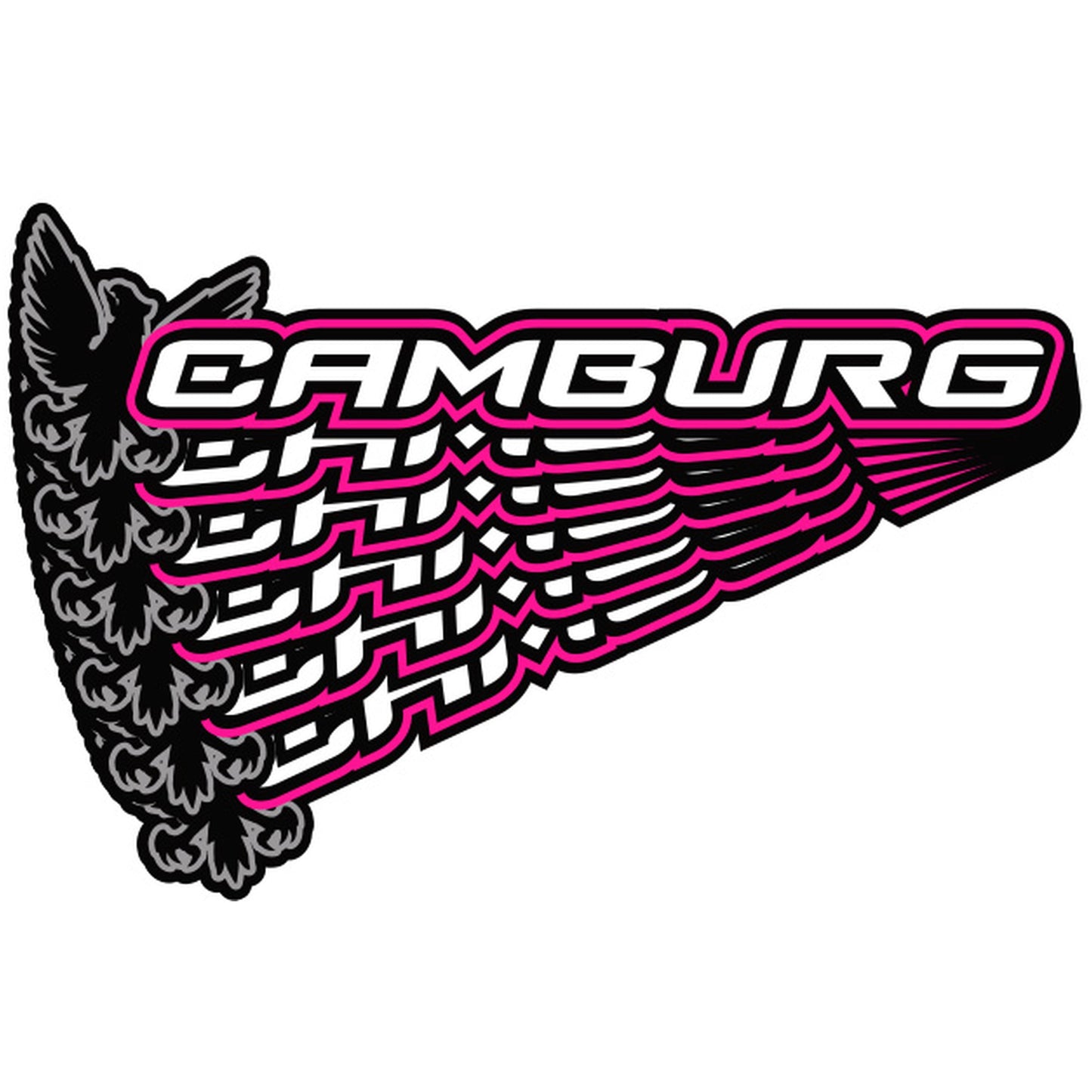 Camburg Engineering Decals — "BCA" Pink 6-Pack