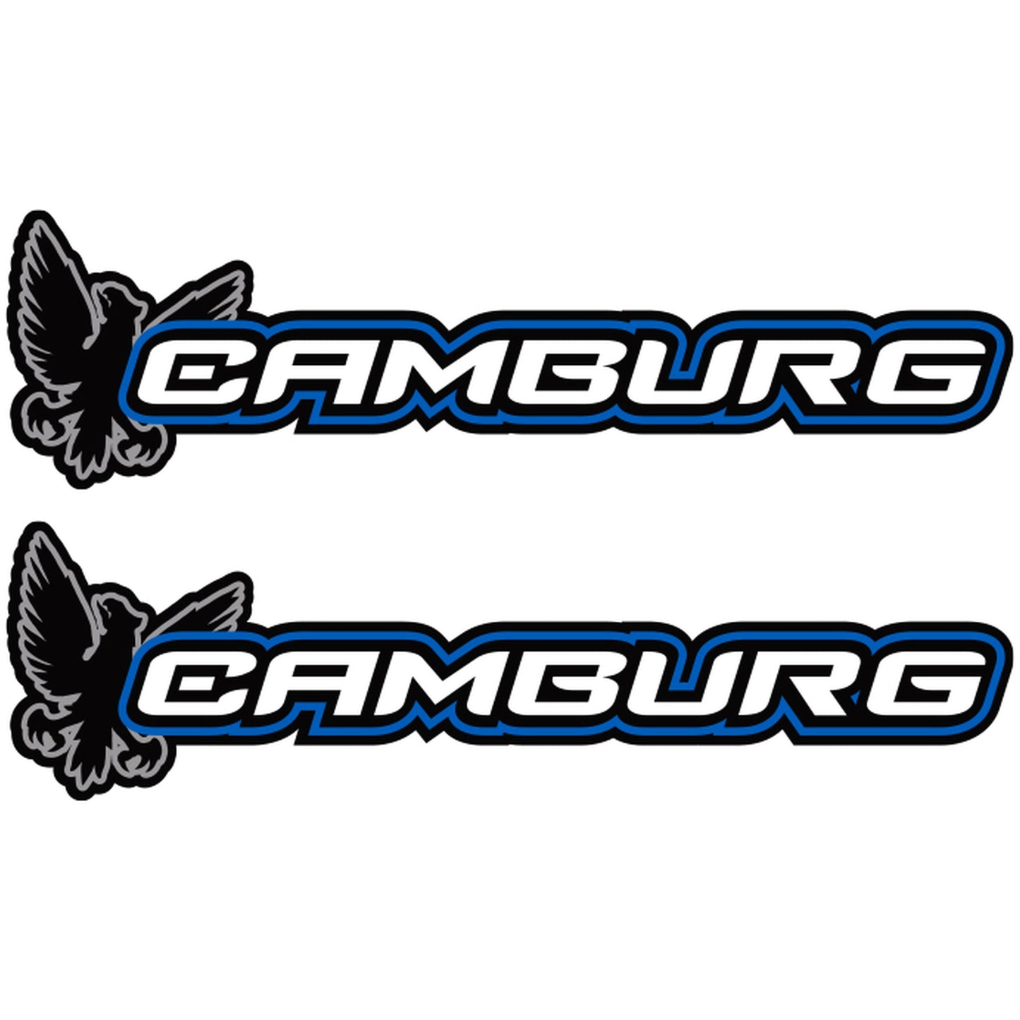 Camburg Engineering Decal — "King" Blue 2-Pack