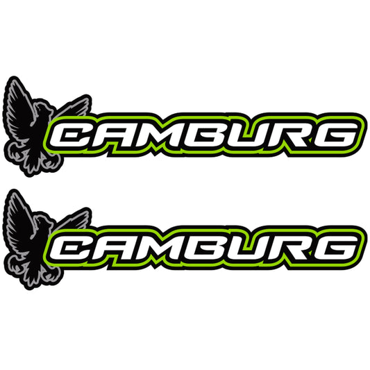 Camburg Engineering Decal — "Monster" Green 2-Pack