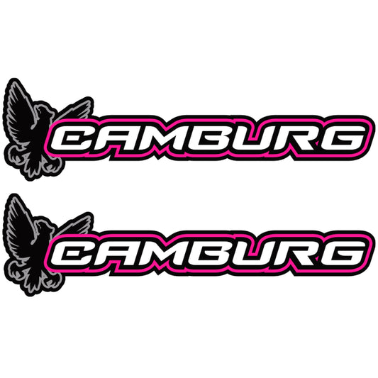 Camburg Engineering Decal — "BCA" Pink 2-Pack