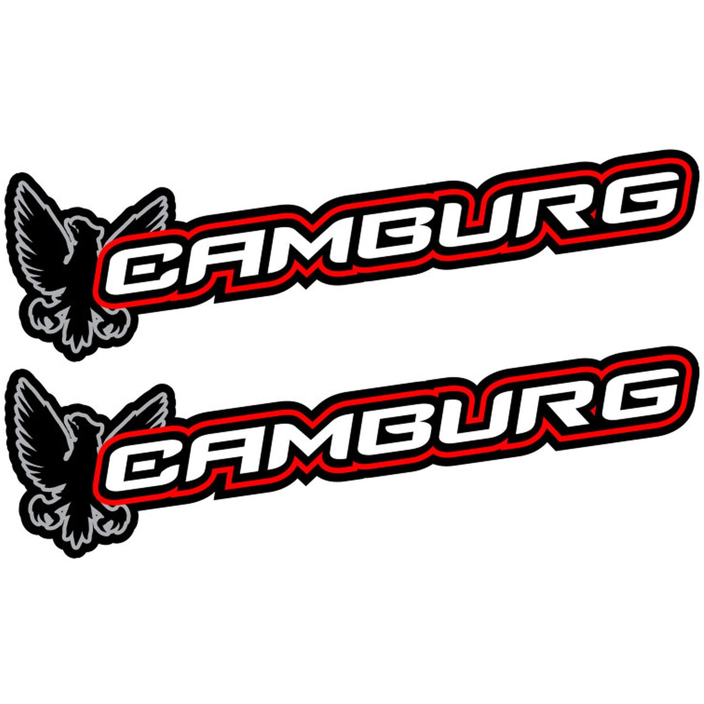 Camburg Engineering Decal — Camburg Red 2-Pack