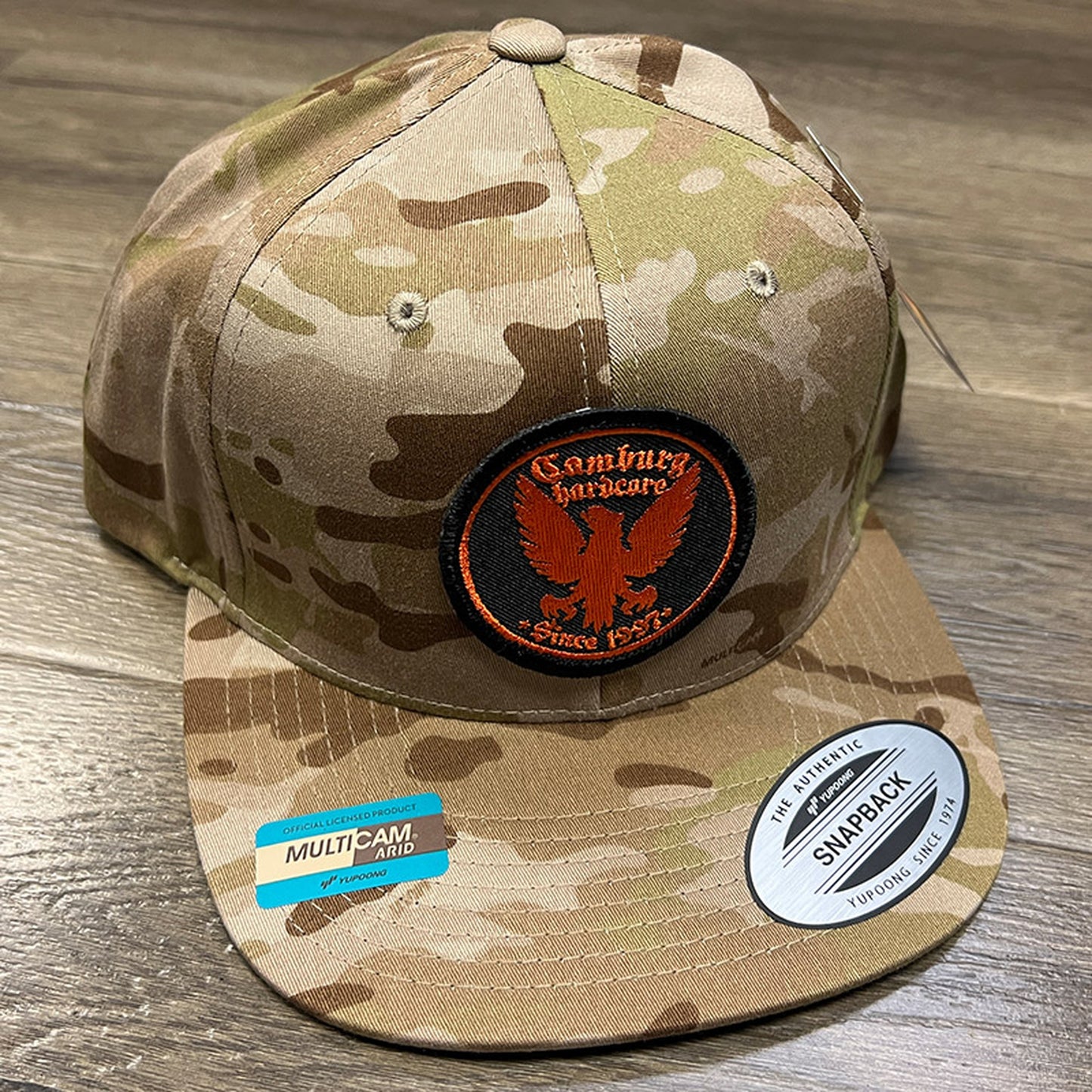 Camburg "Warbird" Trucker Hat — Arid Multicam/Orange