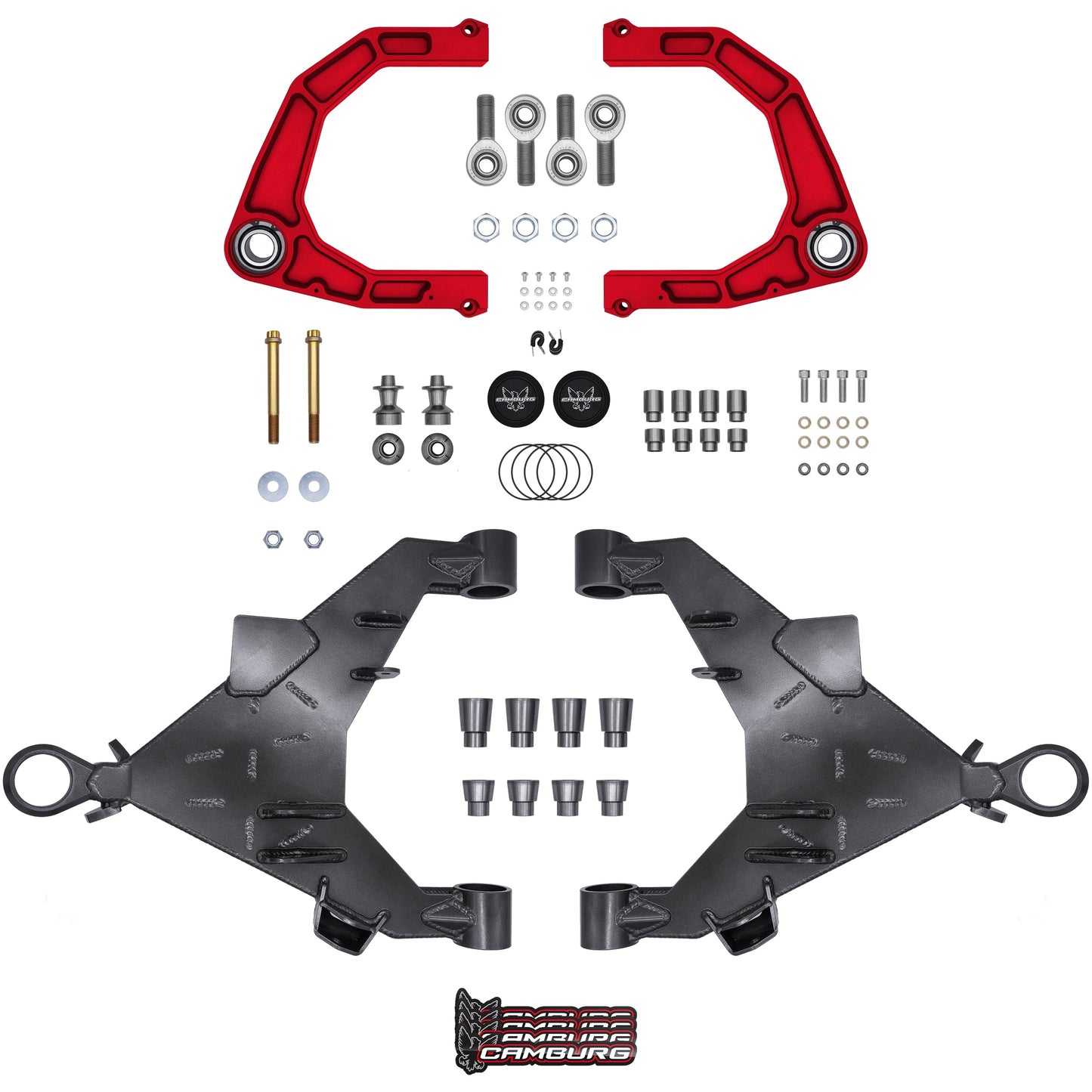 Camburg Engineering 2WD/4WD 2022-2024 Toyota Tundra Red KINETIK Uniball Trail Series Long Travel Kit CAM-310217-K-RED