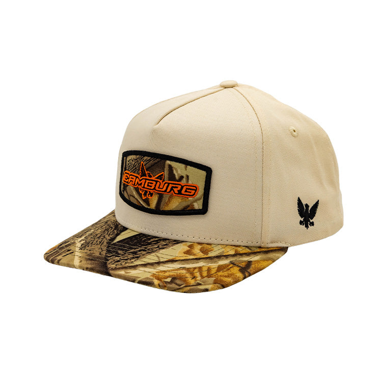 Camburg "ICON" Snapback Canvas Hat — Cream/Camo