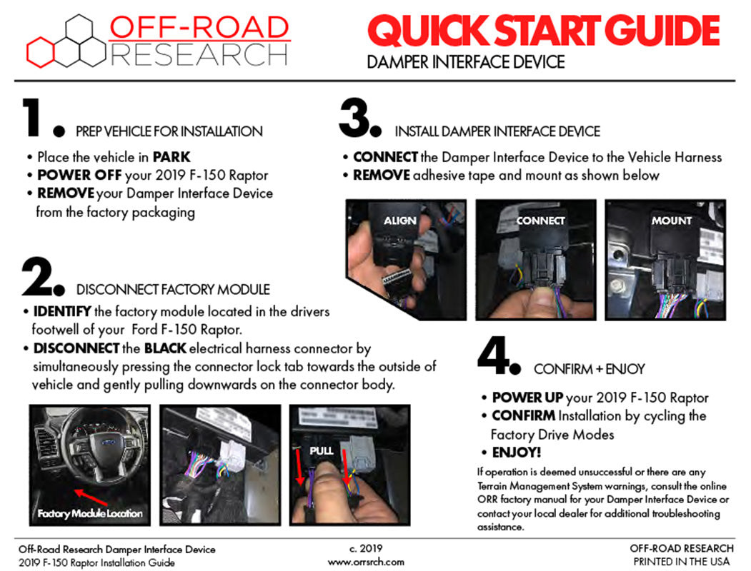 ORR Ford Raptor 19-20 Damper Interface Device