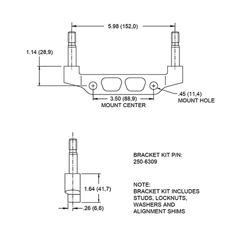 Wilwood Superlite 6 Piston Caliper Radial Mounting Bracket (3.5")