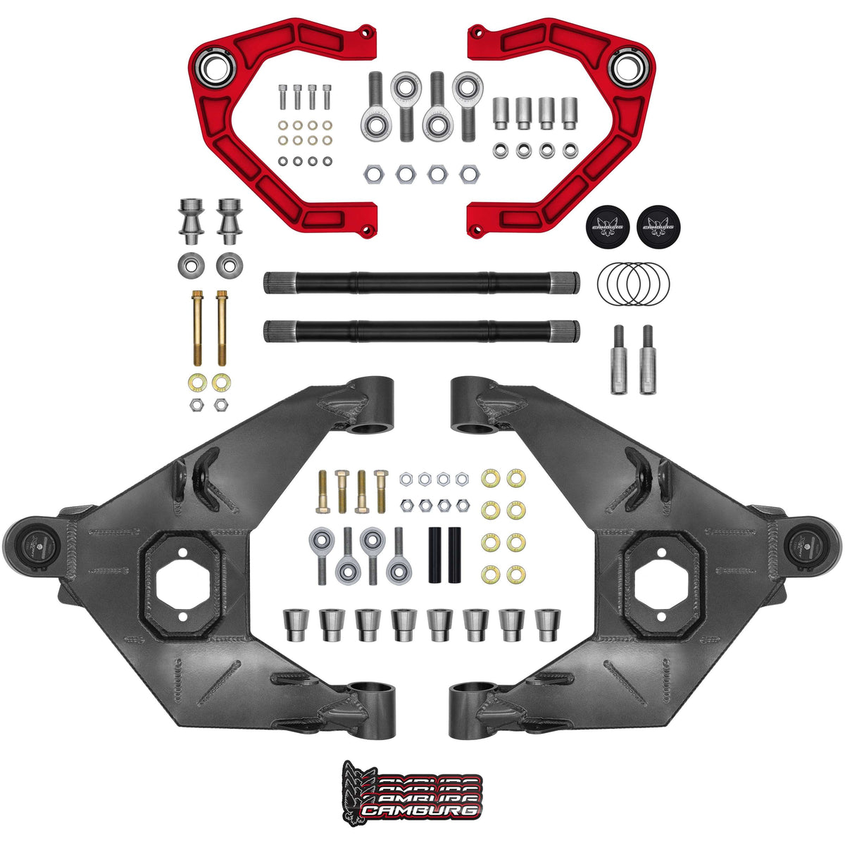 Camburg 2021-2025 Ford Bronco Excludes Raptor Red KINETIK Uniball Trail Series Long Travel Kit CAM-110243-K-RED